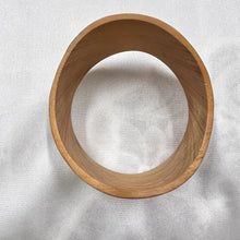 Vintage Carved Wood Bangle | Wide Wooden Bracelet | Sculptural Statement Cuff | Natural Grain Bohemian Jewelry