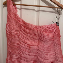 Vintage MAY QUEEN Pink One Shoulder Rosette Cocktail Dress Y2K Prom Dress Size 14