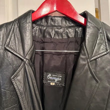 Vintage Australian Leather Jacket, 80s Black Pleated Panel Power Jacket, Size M