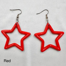 Vintage Star Hoop Dangle Earrings | Lightweight Plastic Y2K Statement Jewelry