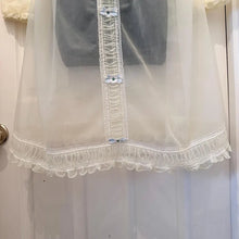 Vintage Pastel Yellow Sheer Nightgown Robe / Romantic Lace Peignoir / Fairy Coquette Lingerie Cover Up