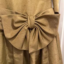 Vintage Julie Cox Designs Gold Bow Dress | Drop Waist Dress Made in Australia