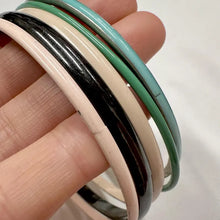 Vintage Enamel Bangle Set | Stackable Retro Jewelry, Black, Pink, Blue, Green Beige
