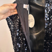 Boohoo Occasion Black Sequin Jumpsuit, V-Neck Wide Leg Evening Wear (UK 14)