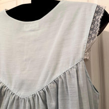 Vintage Baby Blue Maxi Nightgown / Lady Lyn Lace Nightdress / 70s Romantic Lingerie Dress