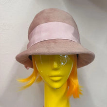 Vintage Bonhomme Paris Cloche Hat | Blush Pink Wool, 1960s Style Women's Hat