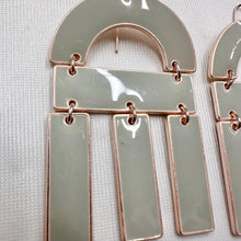 Vintage Grey Geometric Dangle Earrings | Modern Statement Drop Earrings