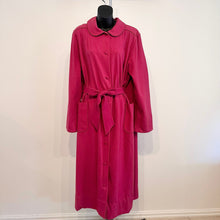 Vintage Wool and Cashmere | Magenta Pink Long Coat | Australian Made | Peter Pan Collar | Belted Wool Coat
