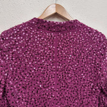 DKNY Silk Sequin Blazer | Magenta Evening Jacket | Donna Karan Party Wear Size 10