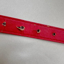 Red Bow Belt / Vintage Inspired Faux Leather Ribbon Belt / Coquette Statement Waist Belt / Gold Tone Detail
