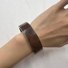 Vintage Wooden Bangle / Minimalist Dark Wood Bracelet / Natural Statement Cuff