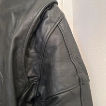 Vintage Black Leather Asymmetrical Biker Jacket, Distressed Punk Rocker Coat