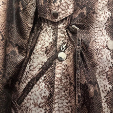 Vintage Snake Print Utility Jacket | Y2K Python Safari Lightweight Coat