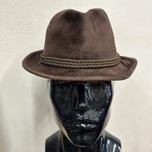 Vintage Brown Wool Alpine Fedora Hat | Rope Band Felt Hat | Traditional Tyrolean Style | Unisex | 55cm