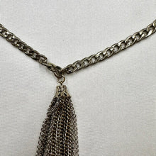 Vintage Mixed Metal Tassel Necklace | Silver & Gold Chain Fringe Pendant Necklace | Y2K Statement Jewelry