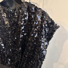 Boohoo Occasion Black Sequin Jumpsuit, V-Neck Wide Leg Evening Wear (UK 14)