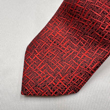 Vintage Red & Black Textured Geometric Necktie Retro Australian Tie