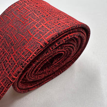Vintage Red & Black Textured Geometric Necktie Retro Australian Tie