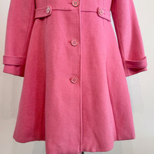 Vintage Pink Wool Blend Swing Coat | Peter Pan Collar, Fitted Waist, A-Line Silhouette