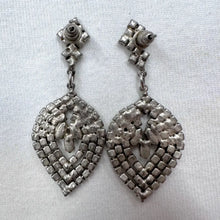 Vintage Rhinestone Chandelier Earrings – Gunmetal Crystal Statement