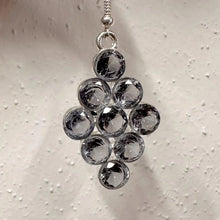 Vintage Rhinestone Cluster Drop Earrings | Silver Tone Statement Jewelry