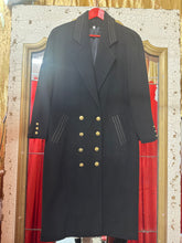 Vintage 80s Black Military Coat – Gold Buttons, Structured Wool
