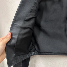 Portmans Cropped Black Leather Jacket | Minimalist Open Front Leather Bolero | Genuine Leather | Women’s Size 8