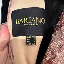 Bariano Rose Gold Sequin Halter Maxi Dress – Y2K Glam Open Back Formal Gown