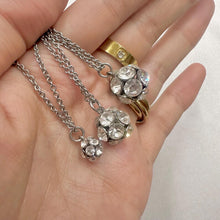 Vintage Layered Crystal Necklace | Silver Tone Triple Strand Necklace | Minimalist Rhinestone Jewelry | Dainty Y2K Layering Necklace