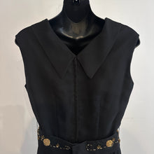 Mary Charmaine Black Pleated Jumpsuit, Embellished Waist, Sheer Wide Leg Trousers