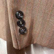 Vintage Italian Beige Pinstripe Blazer | Classic Tailored Jacket | Neutral Business Blazer | Women’s Medium