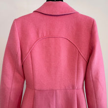 Vintage Pink Wool Blend Swing Coat | Peter Pan Collar, Fitted Waist, A-Line Silhouette