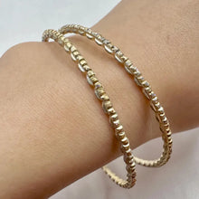Vintage Champagne Gold Glitter Stacking Bangles Set of 2 | Dainty Textured Layering Bracelets | Sparkly Jewellery