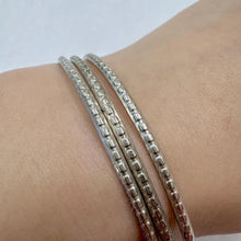 Vintage Champagne Silver Tone Stacking Bangles Set of 3 | Minimal Textured Layering Bracelets | Everyday Jewellery