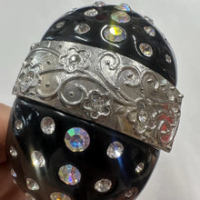 Vintage Black Rhinestone Wide Cuff Bangle / Oversized Statement Bracelet / Y2K Glam Crystal Bracelet