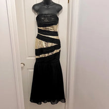 Vintage Black Gold Sequin Mermaid Gown | Strapless Old Hollywood Formal Dress