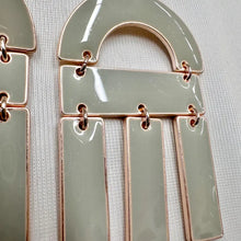 Vintage Grey Geometric Dangle Earrings | Modern Statement Drop Earrings