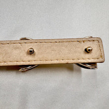 Beige Bow Belt / Vintage Inspired Faux Leather Ribbon Belt / Coquette Statement Waist Belt / Gold Tone Detail