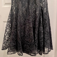 Vintage Black Lace Mermaid Maxi Dress | 80s Gothic Formal Evening Gown