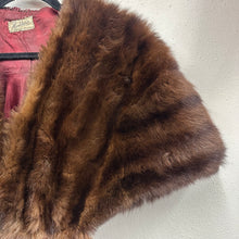 Vintage 1950s Mink Fur Cape Stole – Brown Mink Fur Wrap, Shawl Collar, Mid-Century Glamour