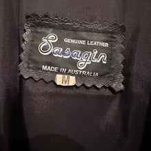 Vintage Australian Leather Jacket, 80s Black Pleated Panel Power Jacket, Size M