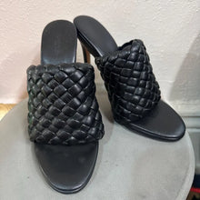 Tony Bianco Black Woven Mule Heels | Braided Open Toe Stiletto Sandals Size 7