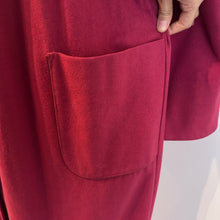 Vintage Wool and Cashmere | Magenta Pink Long Coat | Australian Made | Peter Pan Collar | Belted Wool Coat