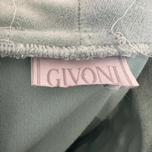 Vintage Givoni Sage Velour Robe | Quilted Satin Yoke Housecoat, Fits Large to XL