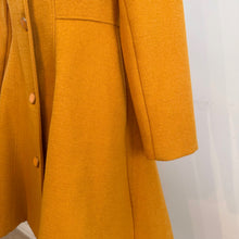 Mustard Wool Blend Coat, REVIEW Australian Designer Coat, Fit and Flare Coat, Bow Back Coat, Vintage Inspired Statement Coat, Size 8