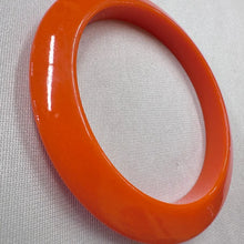 Vintage Orange Acrylic Bangle Bracelet | Glossy Retro Chunky Bracelet | 70s Style Statement Jewelry