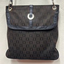 Oroton Monogram Canvas Crossbody Bag | Black Leather Trim, Australian Designer
