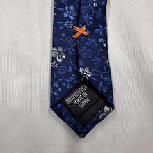 Vintage Geoffrey Beene Blue Floral Silk Tie 100% Silk Necktie Navy Blue Floral Pattern