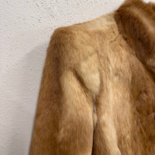 Vintage Rabbit Fur Jacket | Caramel Brown & Cream Patchwork Fur Coat | 1970s Style