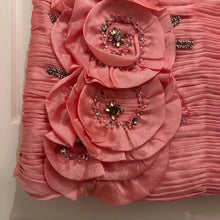 Vintage MAY QUEEN Pink One Shoulder Rosette Cocktail Dress Y2K Prom Dress Size 14
